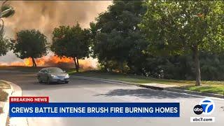 Riverside County brush fires burning homes, triggering evacuations