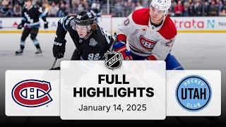 NHL Highlights | Canadiens vs. Utah Hockey Club | January 14, 2025