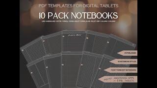 Walk-Thru DARK MODE NOTEBOOKS (10Pack) Eink Tablets and Goodnotes