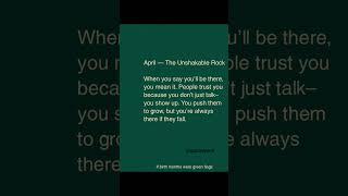 April - The Unshakable Rock  #quickspark