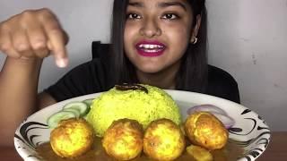 Spicy Egg Kalia With Lemon Rice Eating | Big Bites | Eating Sounds | Mukbang Eating Show