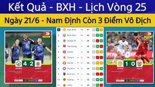  Kết Quả, Bảng Xếp Hạng Vòng 24 V.league 2024 Ngày 21/6 | Nam Định, Bình Định Top 1 | Lịch Thi Đấu