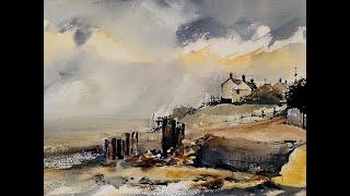 Paint A Simple Watercolour Line & Wash Landscape, ink pen & watercolor tutorial  Coastguard Cottages