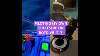 FLYING A SPACE SHIP INTO BLACK VR ON ROTO VR CHAIR ️#vr #space #alien #gaming #flying #roto
