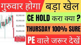 कल Market कैसा रहेगा | gift nifty live | banknifty gap up or gap down thursday |tomorrow expiry view