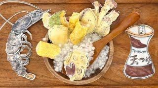 [paper ASMR] Crispy Shrimp Tempura Rice Bowl Tutorial  + Shrimp Cleaning | paper pepper