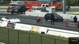 Corvette ZR1 vs CTS V Wagon Drag Race Video - Road Test TV ®