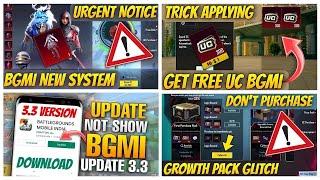 Urgent Notice | Big Change In Mythic Forge | Growth Pack Glitch | how to update Bgmi 3.3 version