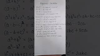 All Important Algebraic Identities for class 9,10 and valuable for all competitive exam