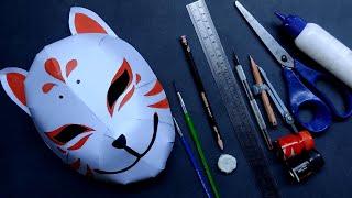 How to Make JAPANESE KITSUNE MASK || FOX MASK