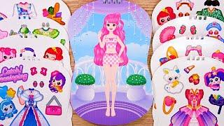 [Sticker Play] 캐치티니핑 패션 코디네이터| 마법 소녀들을 드레스와 장식 스티커로 꾸미기| Magic Girls Dress-Up Accessory Sticker Book