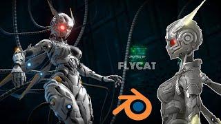 Blender 4.2 Modeling - TERA-BUG - 3D ROBOT Design - FlyCat