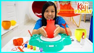 Mommy Testing Pottery Wheel Kit for Craft!!