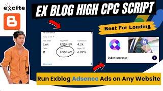 Run Google Adsense Ads on Any Website | Ex blog High CPC script Free | Best For Loading