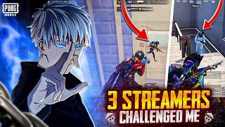 3 Streamers {𝘿𝘼𝙍𝙀𝙎} To Challenge Me!!  | New 3.7 Update  | PUBGM