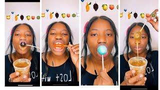 Asmr  jelly straws sticks |emoji challenge  honey candy