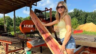 Sawing Cedar In the SUMMER HEAT! (DUSTY MESS!)