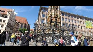 Nürnberg Innenstadt 4K - Königstraße - Hauptmarkt - Schöner Brunnen