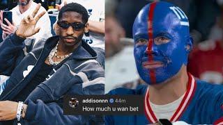 Jordan Addison to Giants Fan on Instagram "How much u wan bet"