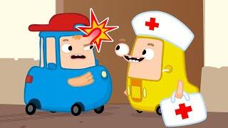 The blue toy car needs help! Cars for kids pretend to play doctor. Baby cartoons for kids