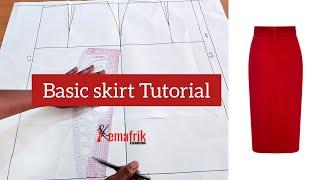 How to draft a Basic Skirt Pattern || Tutorial