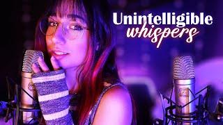 ASMR | Intense Ear-to-Ear Unintelligible Whispers  (With Slow Hand Movements)