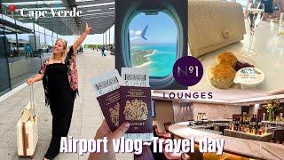 TRAVEL DAY AIRPORT VLOG ️ | FLYING TO CAPE VERDE! NO1 AIRPORT LOUNGE EXPERIENCE, 5 STAR HOTEL TOUR