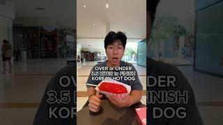 over or under 3.5 bites korean hot dog #shortsfeed