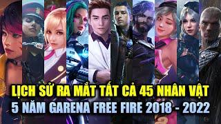 Free Fire | Lịch Sử Ra Mắt Toàn Bộ 45 Nhân Vật Free Fire Trong 5 Năm Từ 2018 - 2022 | Rikaki Gaming