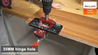 How to install Woodworking Cabinet Door with VEIKO Aluminum Alloy Hinge Jig - Banggood Tool Sets