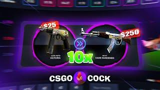 WE 10x THIS SKIN ON THIS CSGO CRASH SITE?!? (CSGOCock)