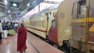 Announcement with Arrival of Gulbarga Kolhapur Superfast Express Train at Kalaburagi railway station