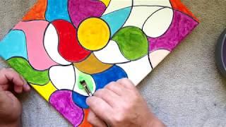 #12 Painting Stained Glass Abstract Art / Daily Art Therapy