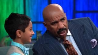 Kedar talks computer code on Steve Harvey TV for Little Big Shots Week