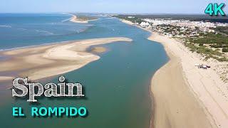 EL ROMPIDO, Huelva.  You can feel like a castaway on the many sandbanks of this wild beach 4K UHD.