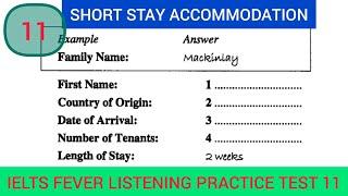 Ielts Fever listening test 11 | Short stay accommodation | family name mackinlay