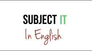 Subject It in English