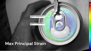 Digital Image Correlation (DIC) Strain Field Opening a Soda Can