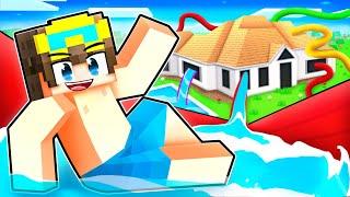 I Built a SECRET WATERPARK In My House In Minecraft!