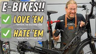 So...WHAT'S UP with those E-BIKES anyway? A 20 minute RANT while fixing up a TRUSTY old Trek Hybrid!