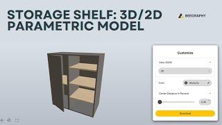 BeeGraphy 3D Parametric Configurator/ BeeGraphy 3D Model Marketplace/ Storage Shelf 3D/2D Model