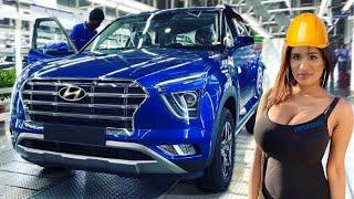 Indian Hyundai Factory Manufacturing Creta, Verna, i20 – Assembly line in India (Chennai plant)