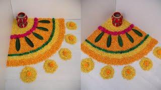 Simple Diwali Flower Rangoli Designs  #shorts #flowerrangoli #safari