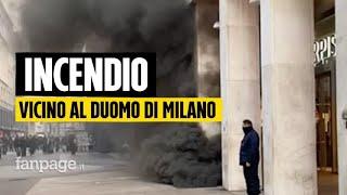 Incendio vicino al Duomo di Milano, paura tra i cittadini: "Abbiamo visto il fuoco salire dal basso"