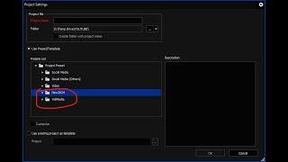 Edius 11 How to Creating new project presets inside folder wise