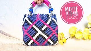 Full Tutorial DIY Tas tali kur motif burberry motif terbaru 2020