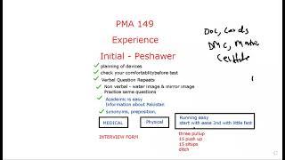 PMA 149 Experience Initial Test