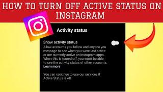How To Turn Off "Active Status" On Instagram|| Hide Active Status On Instagram|| Rsha26 Solutions
