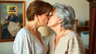 4K AI Models -- Kissing of 50 Year Old Woman - Lesbian Kissing