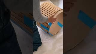 Making fluted coffee tables with bamboo floor mats! 